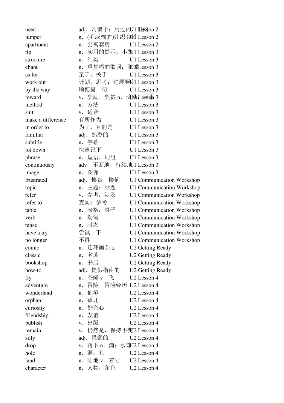 单词(新版北师大九年级英语全一册)_第2页
