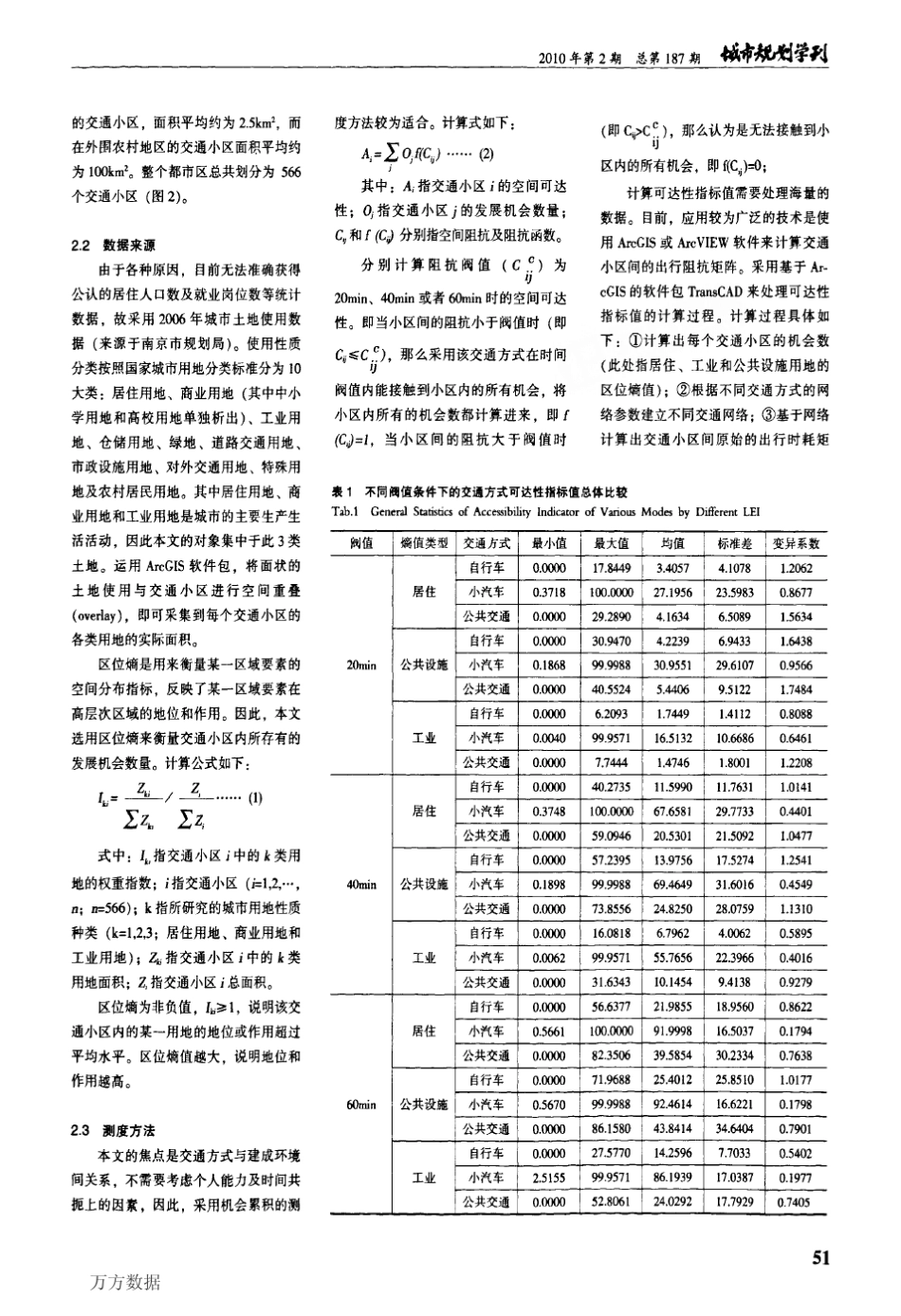 南京城市交通方式可达性空间分布及差异分析_第3页