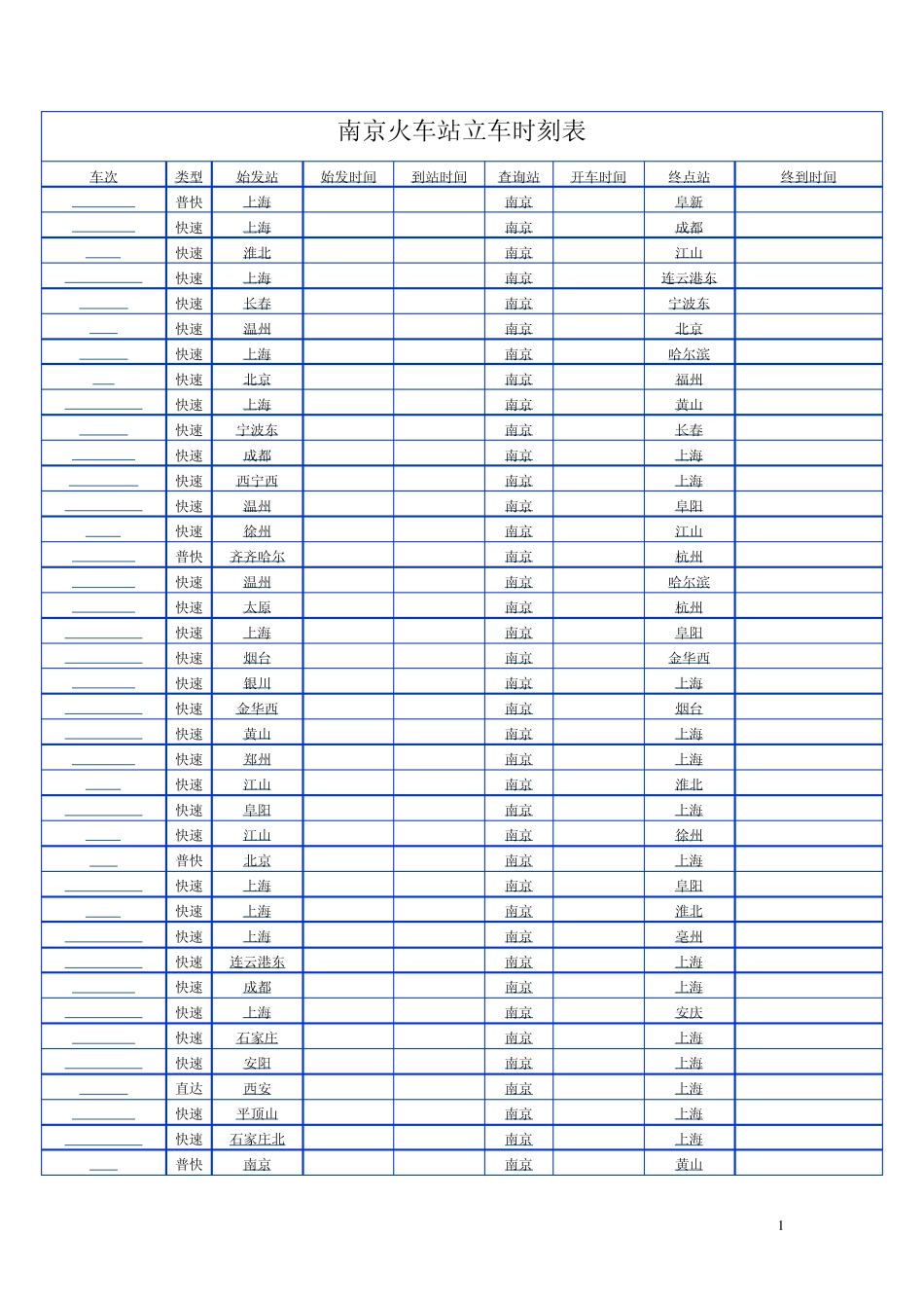 南京火车站立车时刻表_第1页