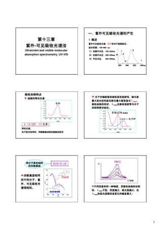 南大仪器分析课件第13章紫外可见吸收光谱法