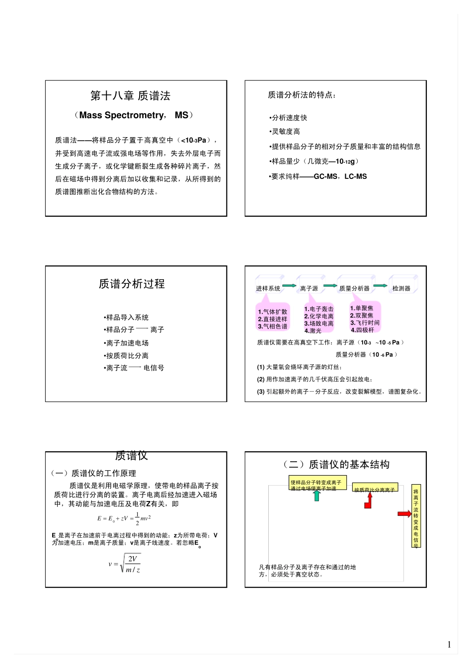 南大仪器分析课件第18章质谱法_第1页