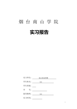 南山铝业实习报告