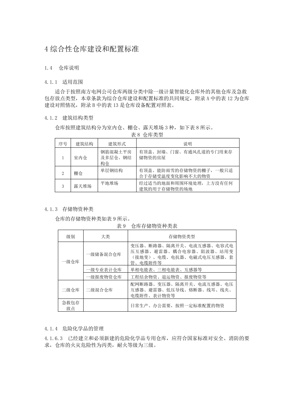 南方电网公司仓库建设和配置标准(建设要点)_第3页