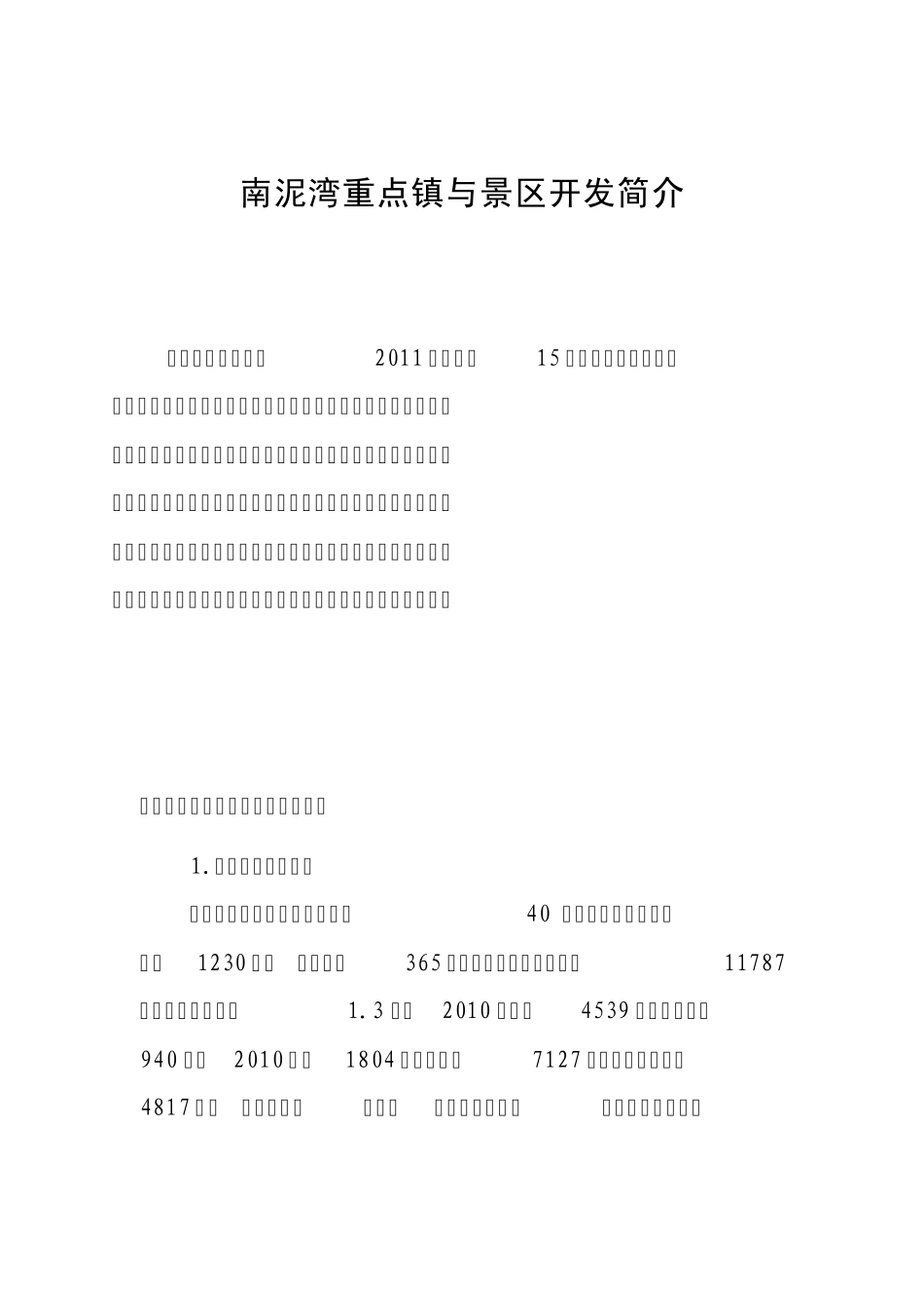 南泥湾重点镇与景区开发简介_第1页