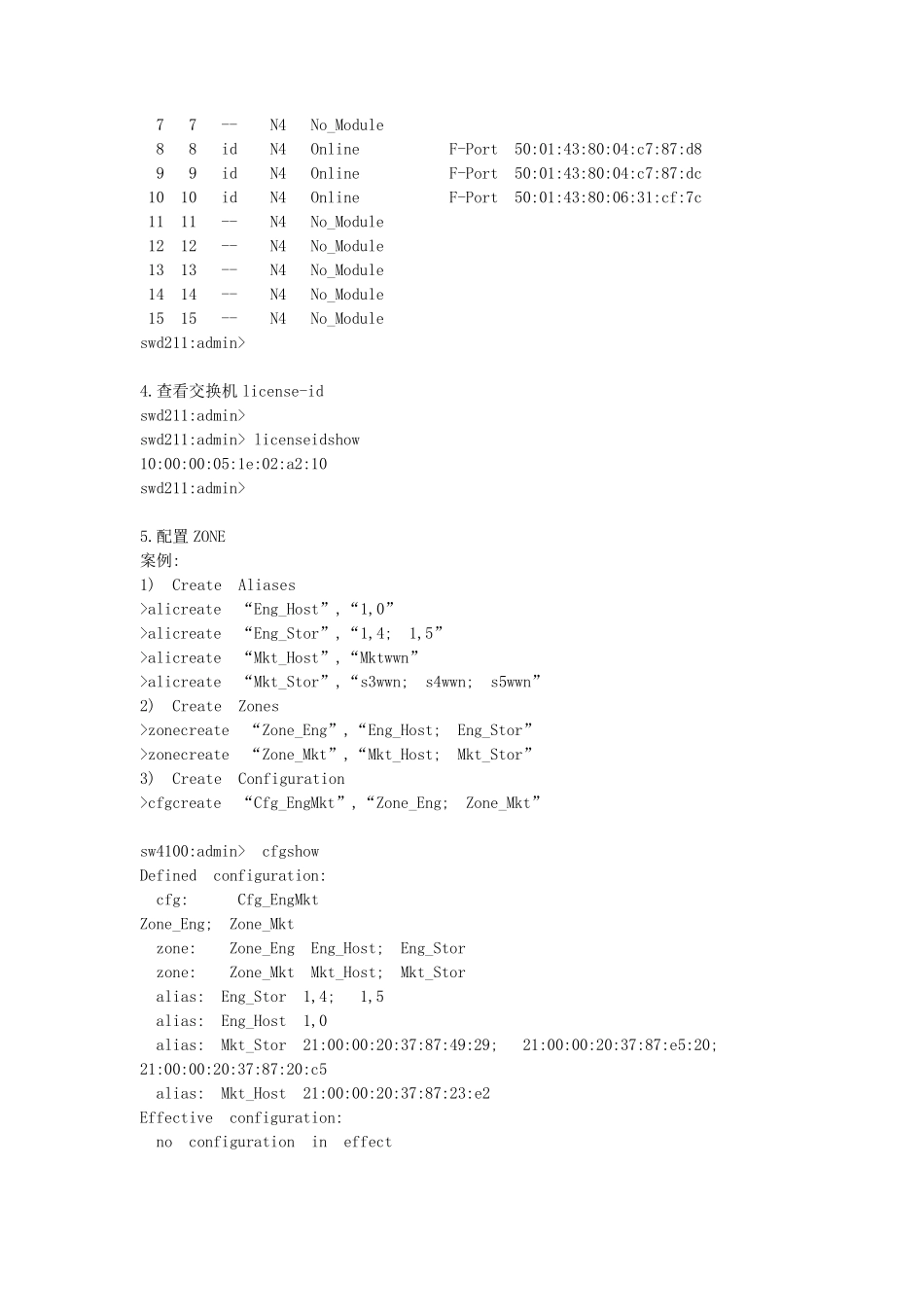 博科BrocadeSAN交换机常用命令_第3页