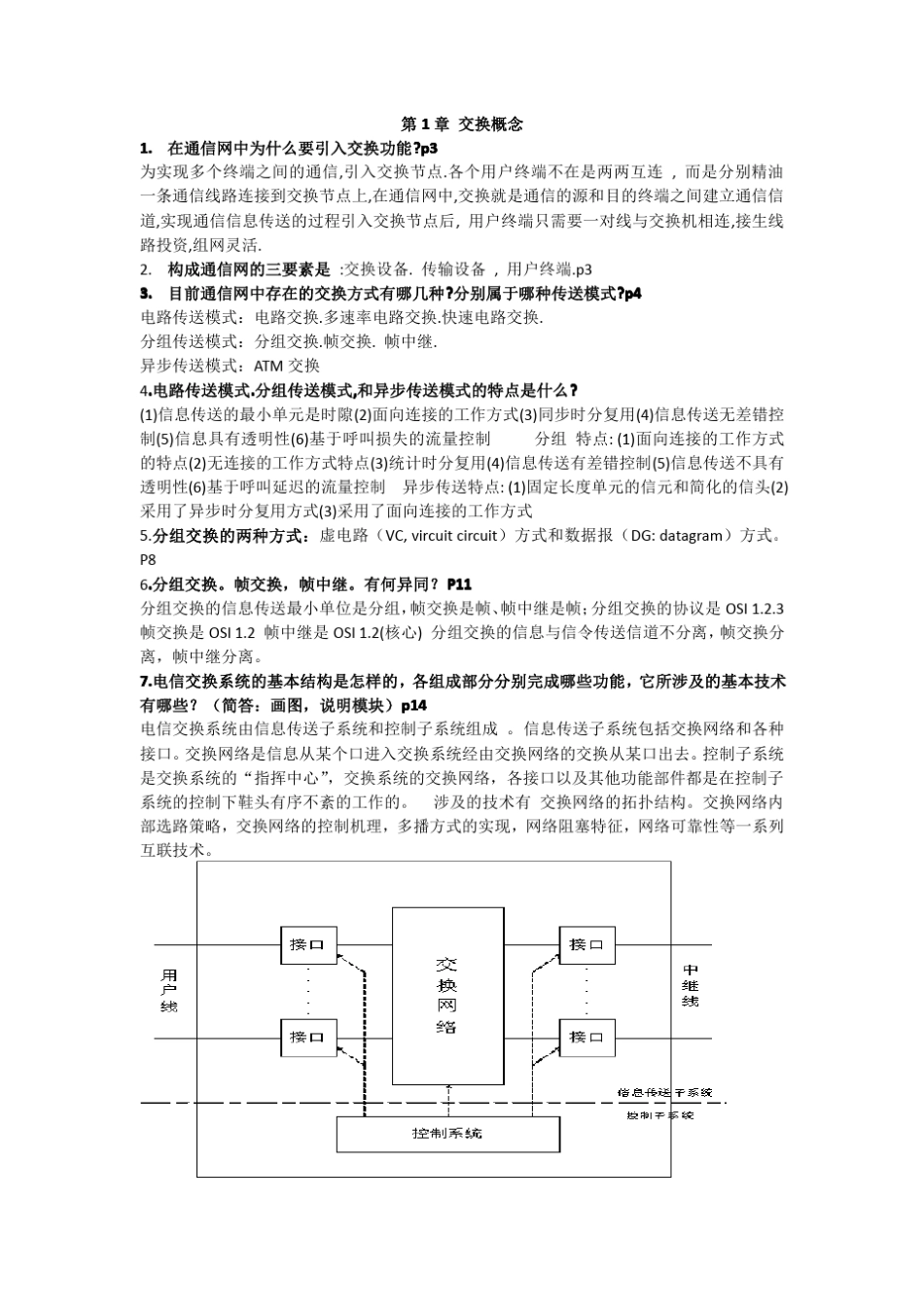 卞佳丽现代交换原理重点总结_第1页