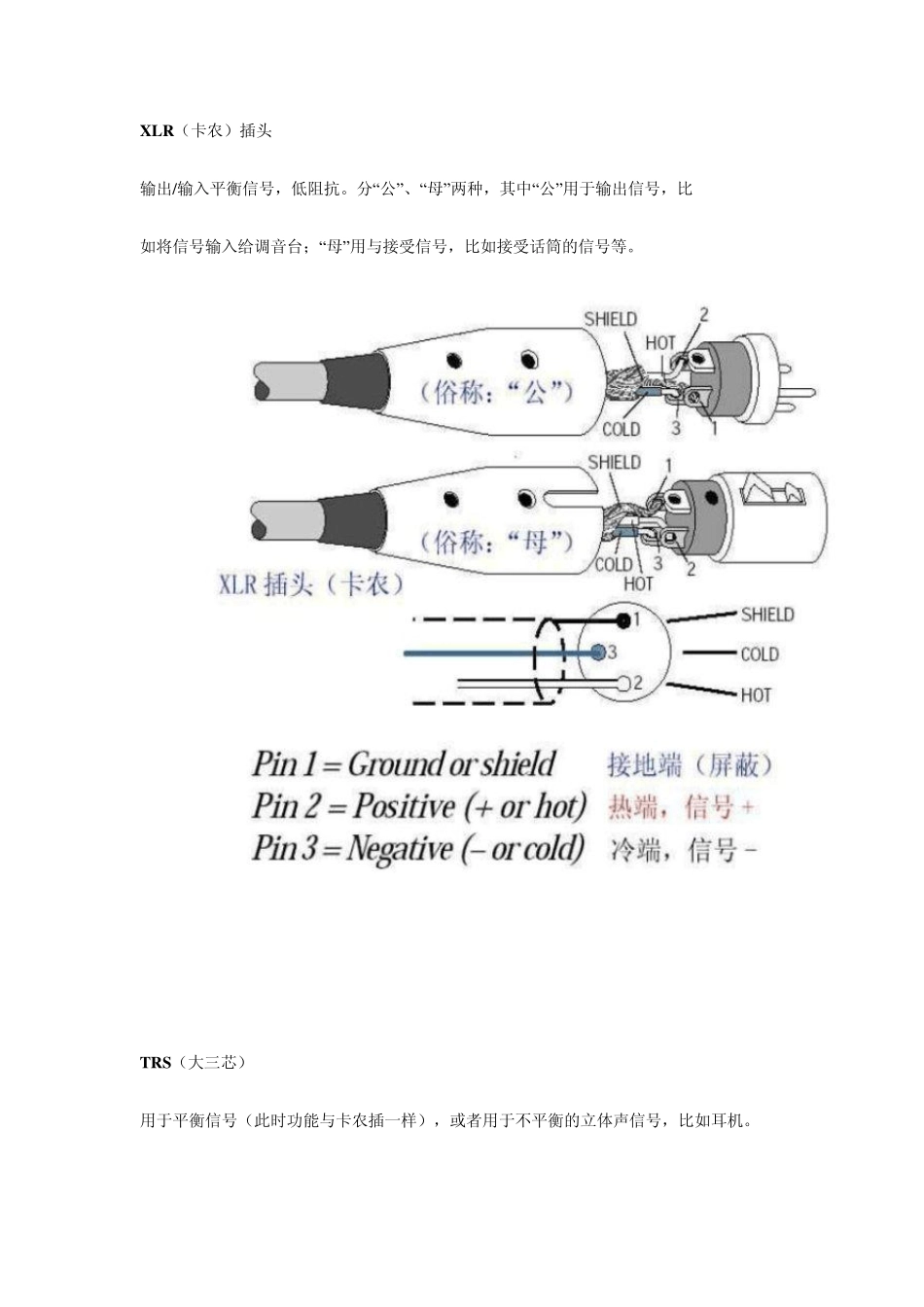 卡侬头与6.35插头平衡接法_第1页