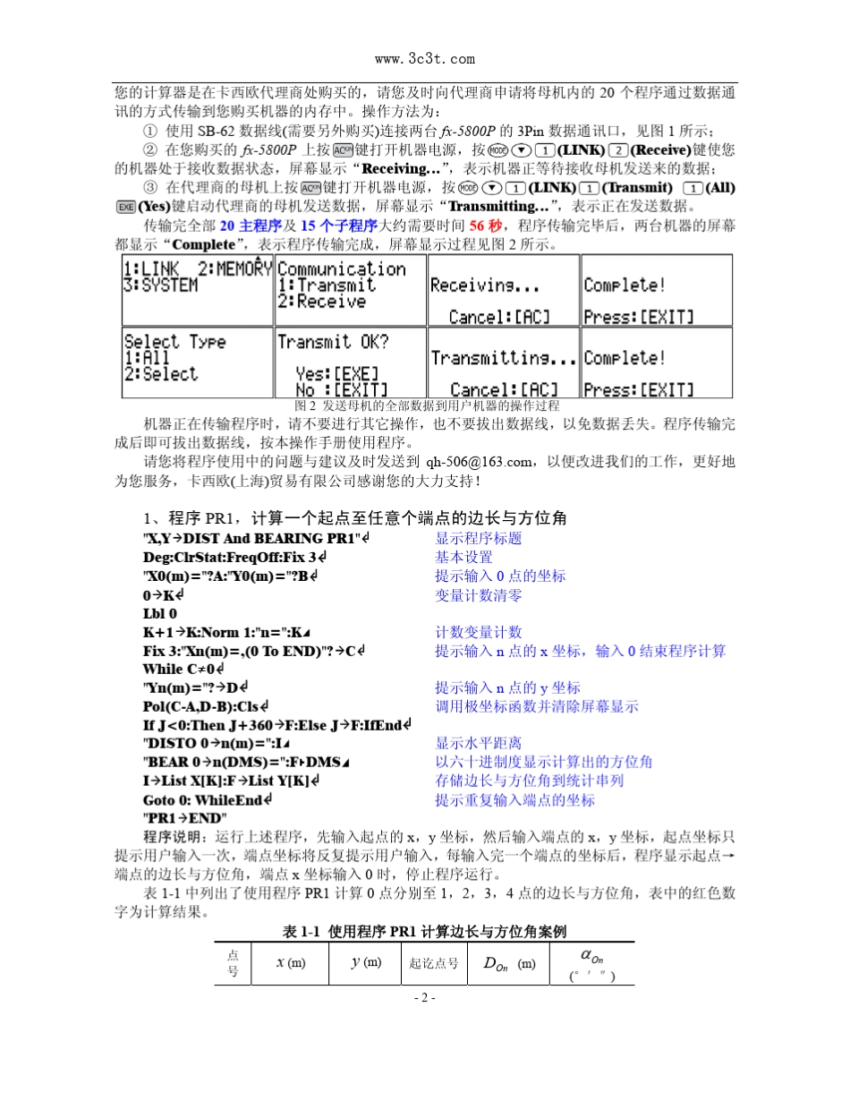 卡西欧5800P矩阵编程计算器说明书_第2页