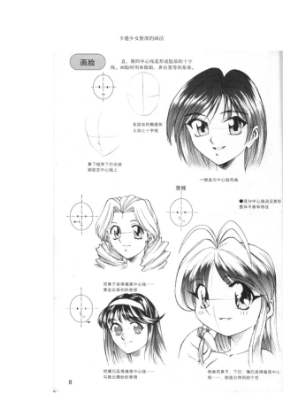 卡通少女脸部的画法