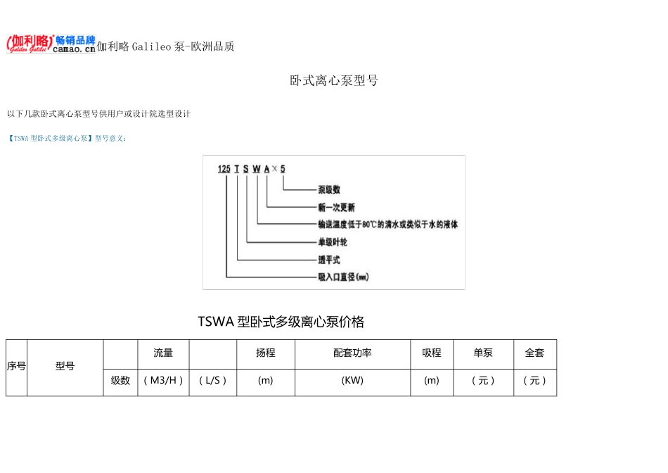 卧式离心泵型号_第1页