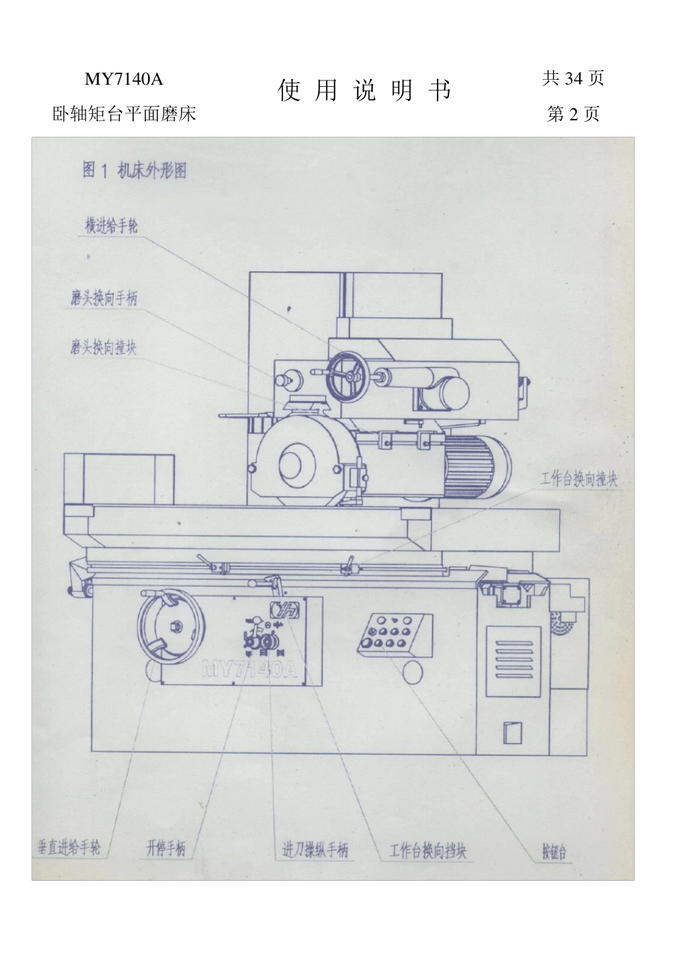 卧轴矩台平面磨床使用说明书_第2页