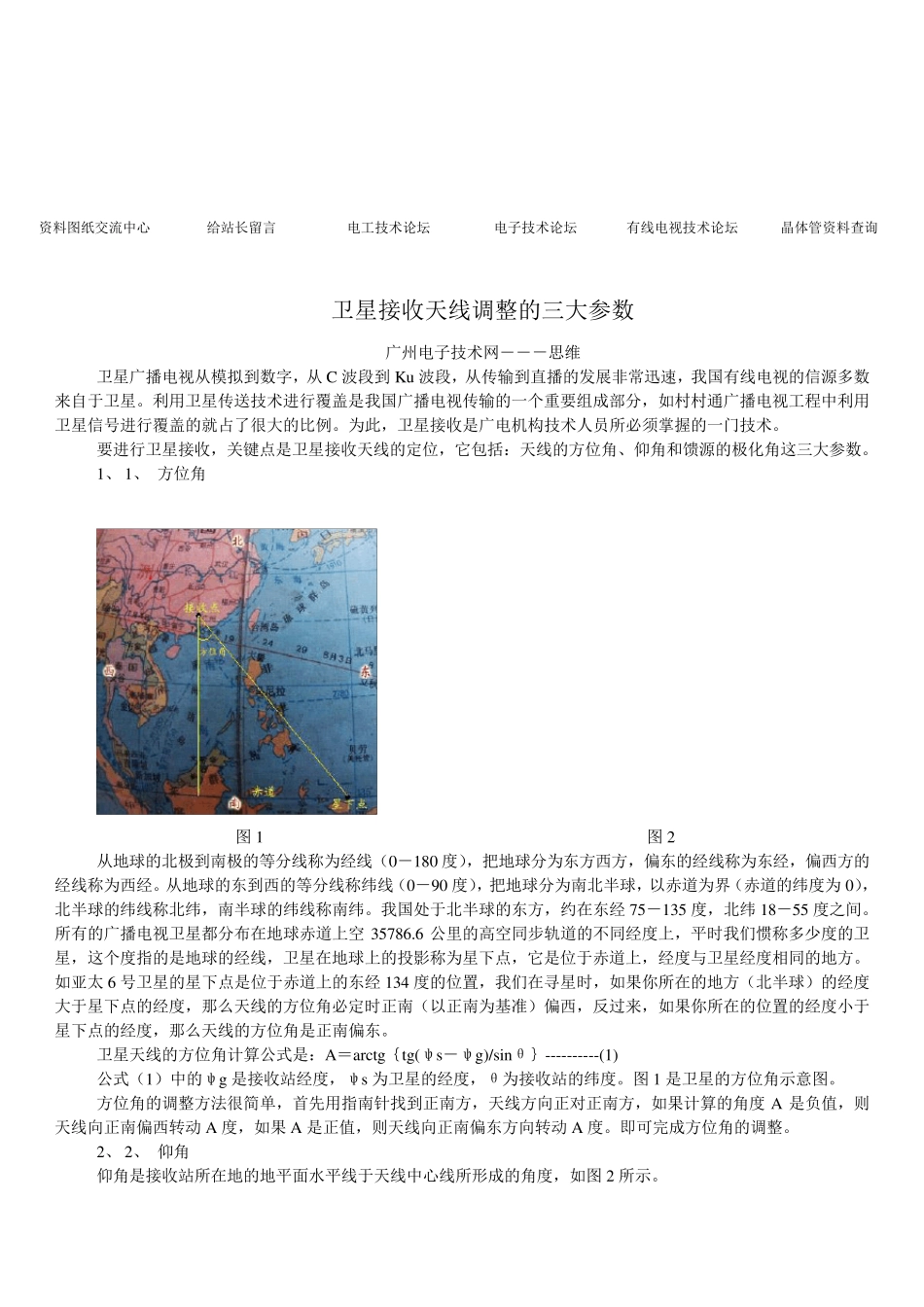 卫星天线调整的三大参数_第1页