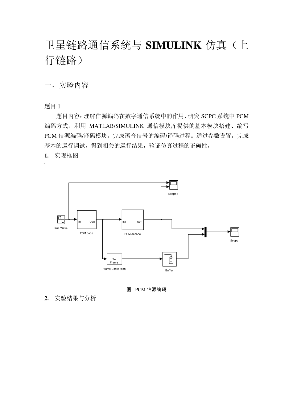 卫星链路通信系统与SIMULINK仿真(上行链路)_第1页