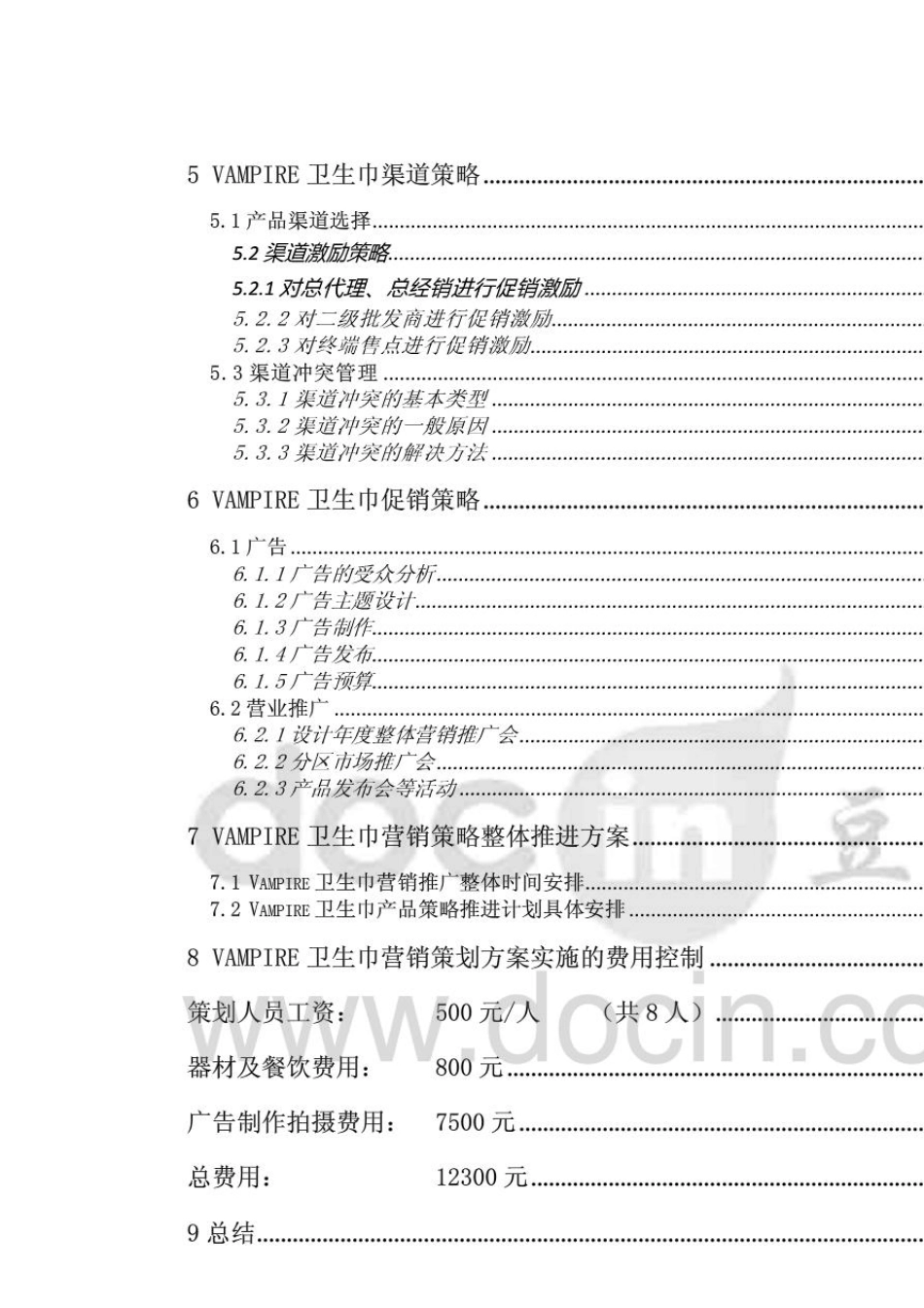 卫生巾市场营销策划书_第3页