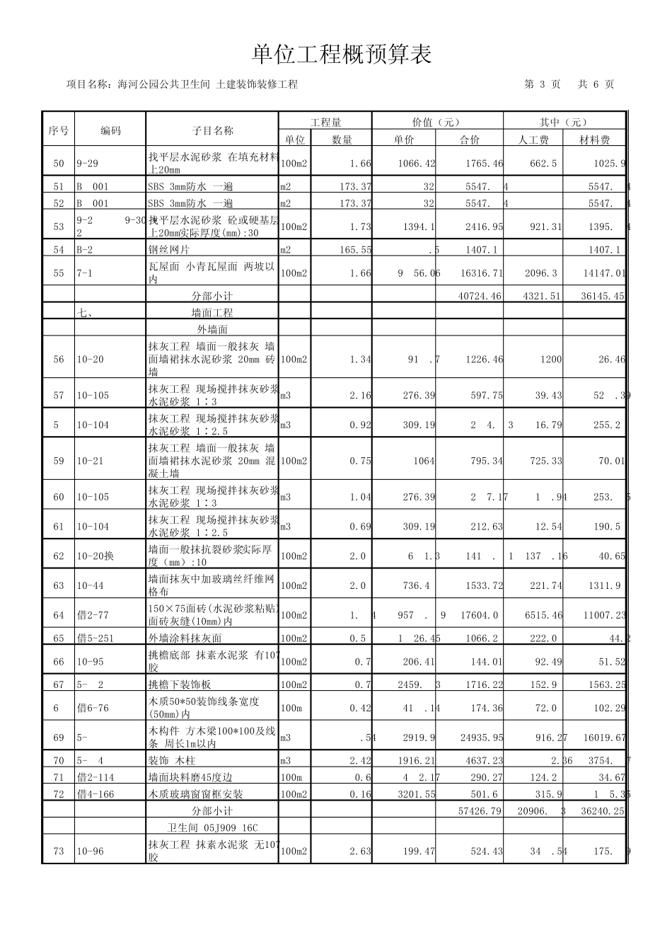 卫生间预算表_第3页
