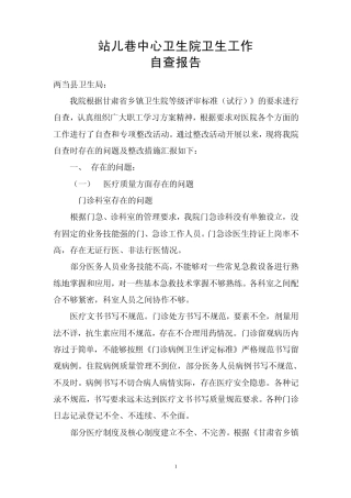 卫生院自查报告