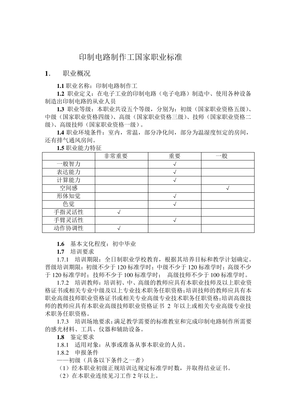 印制电路制作工国家职业标准_第3页