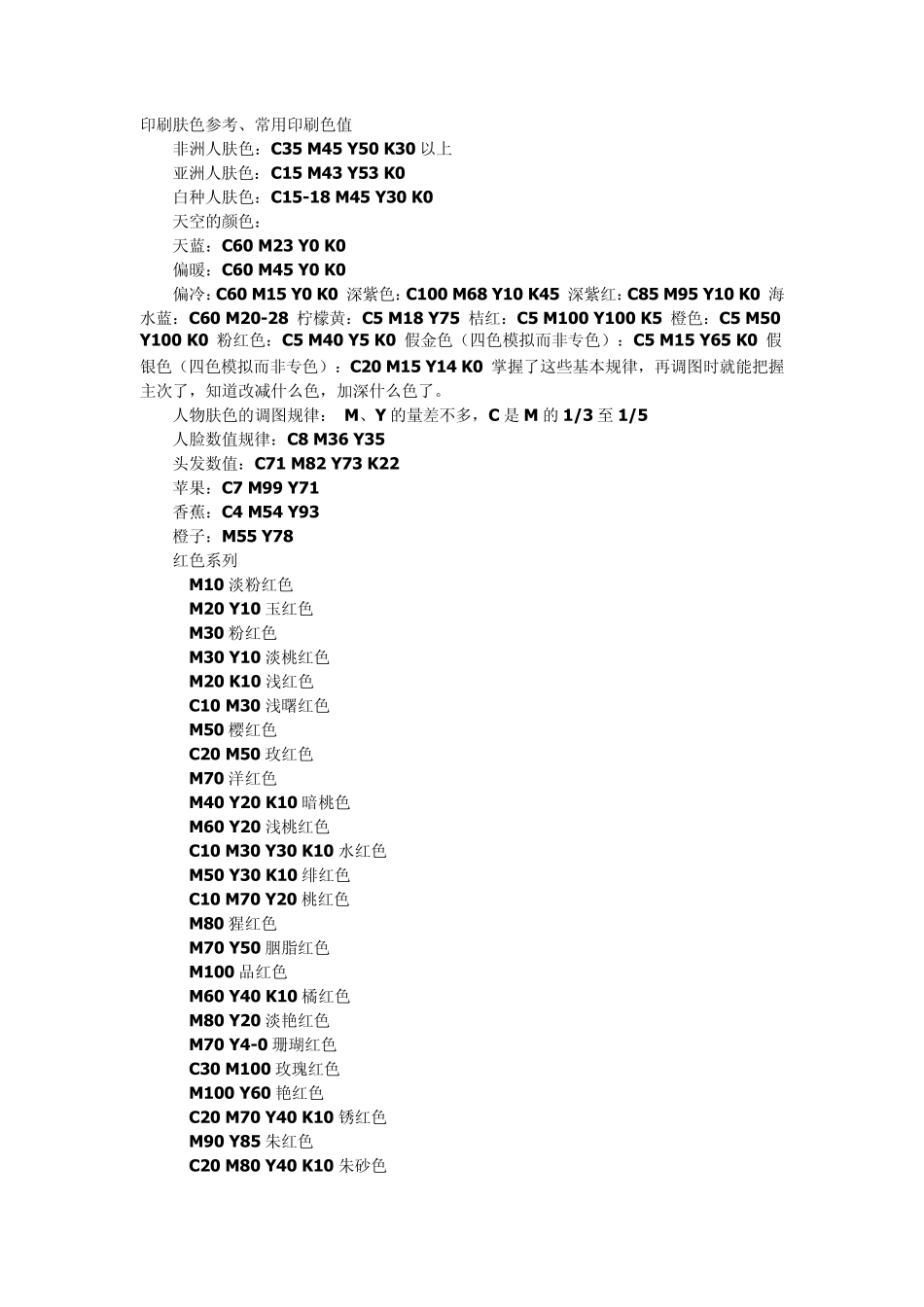 印刷CMYK值_第1页