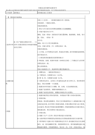 印刷企业印刷作业指导书