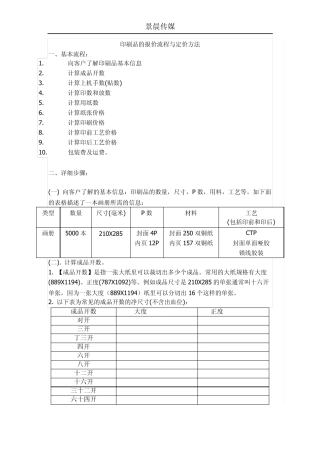 印刷品的报价流程与定价方法