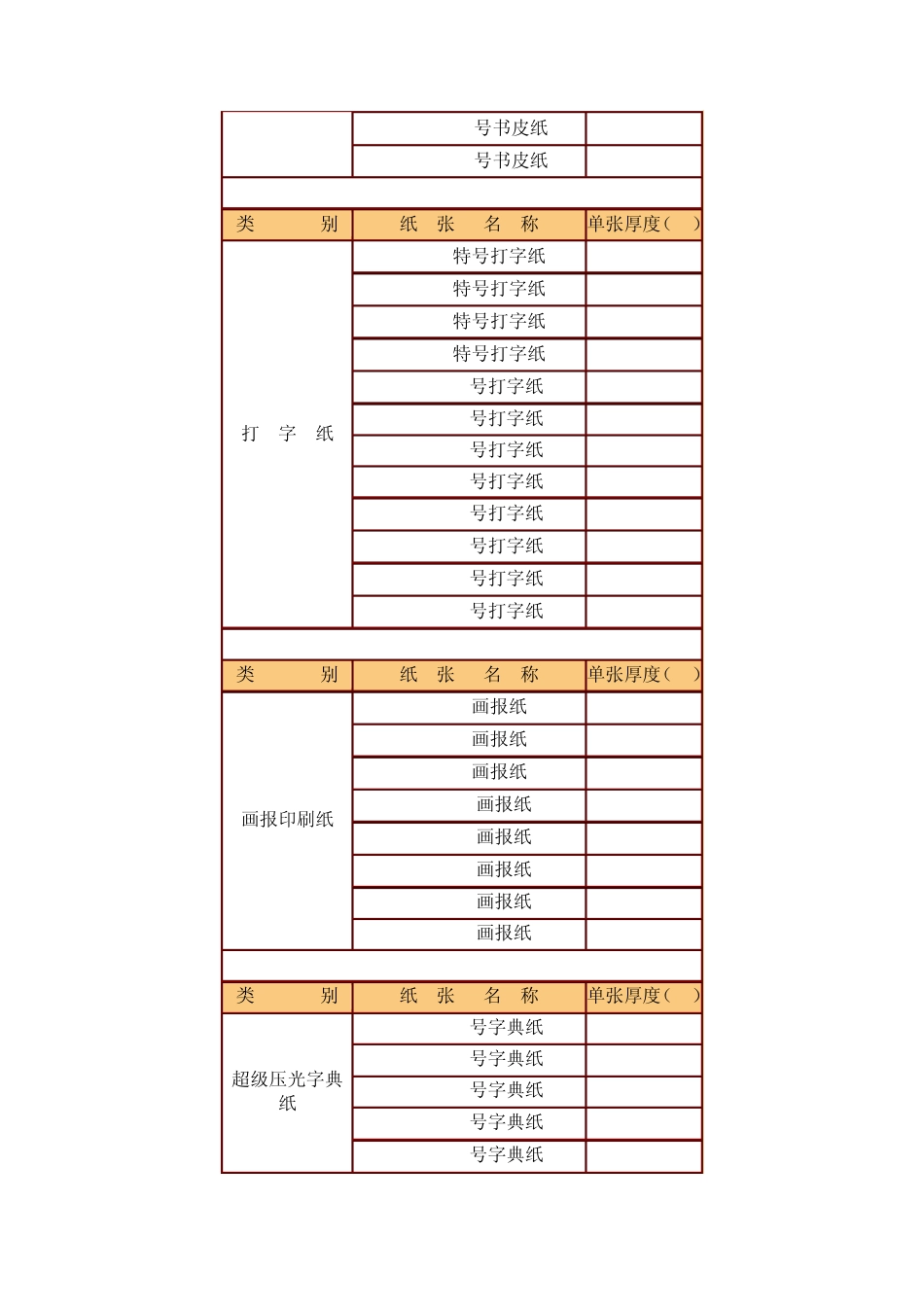 印刷纸张厚度一览表_第3页