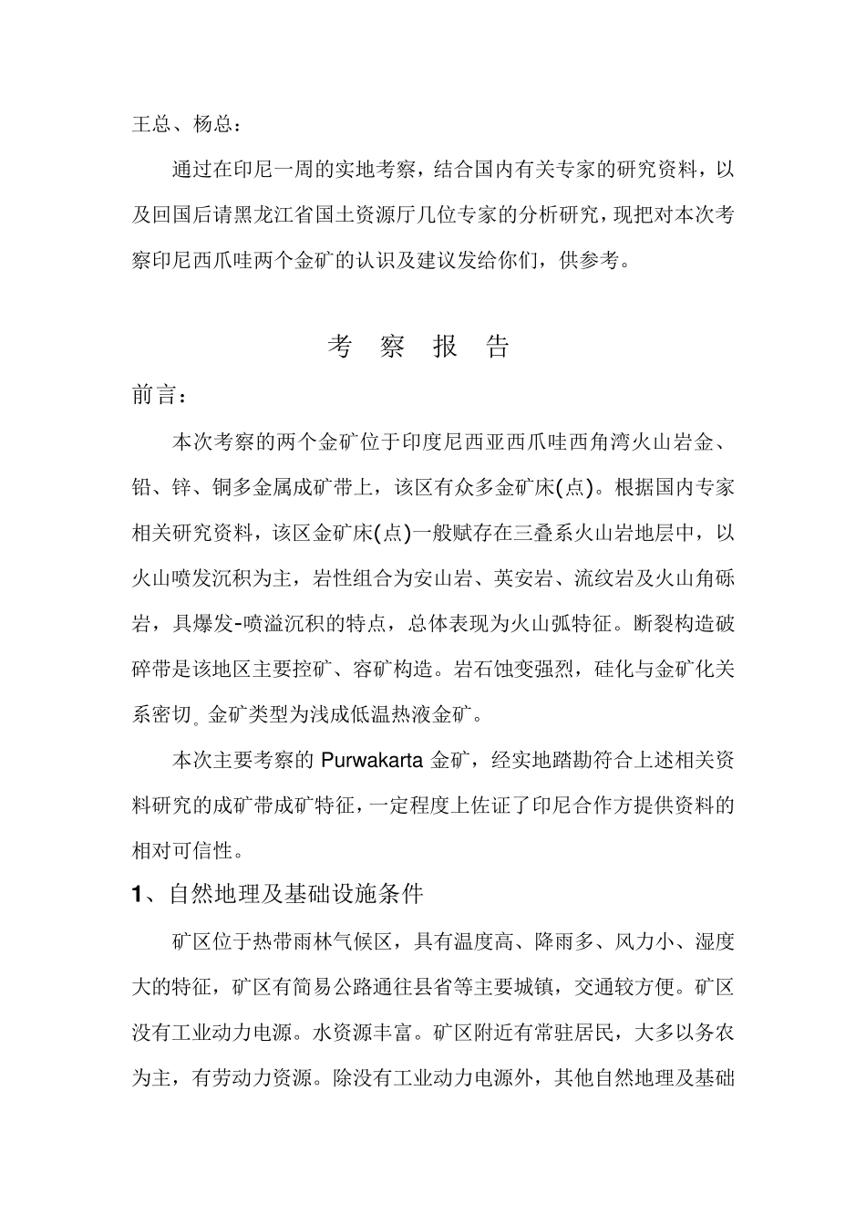 印尼金矿考察报告_第1页