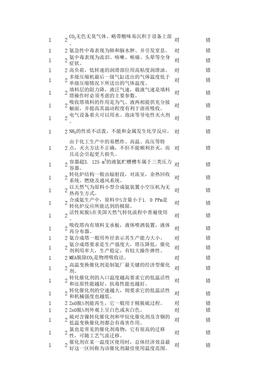 危险化学品—合成氨工艺题库_第2页