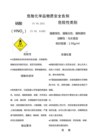 危险化学品安全告知卡(15种)