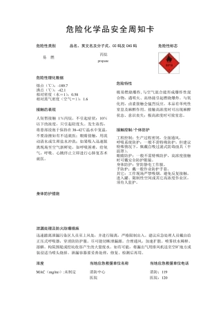 危险化学品安全周知卡MSDS