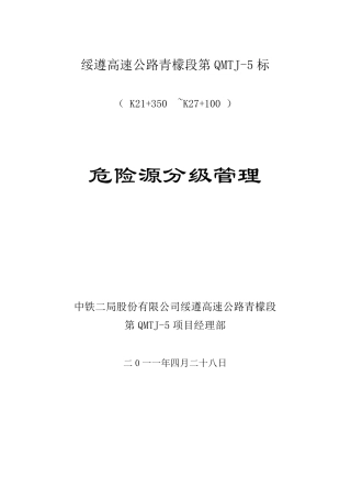 危险源分级管理