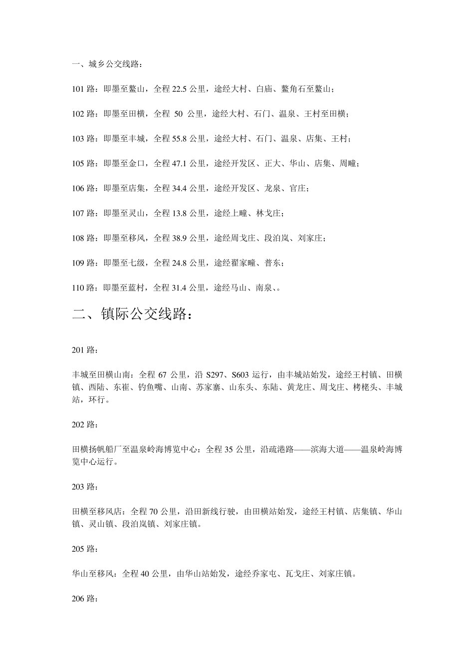 即墨市各乡镇公交线路_第1页