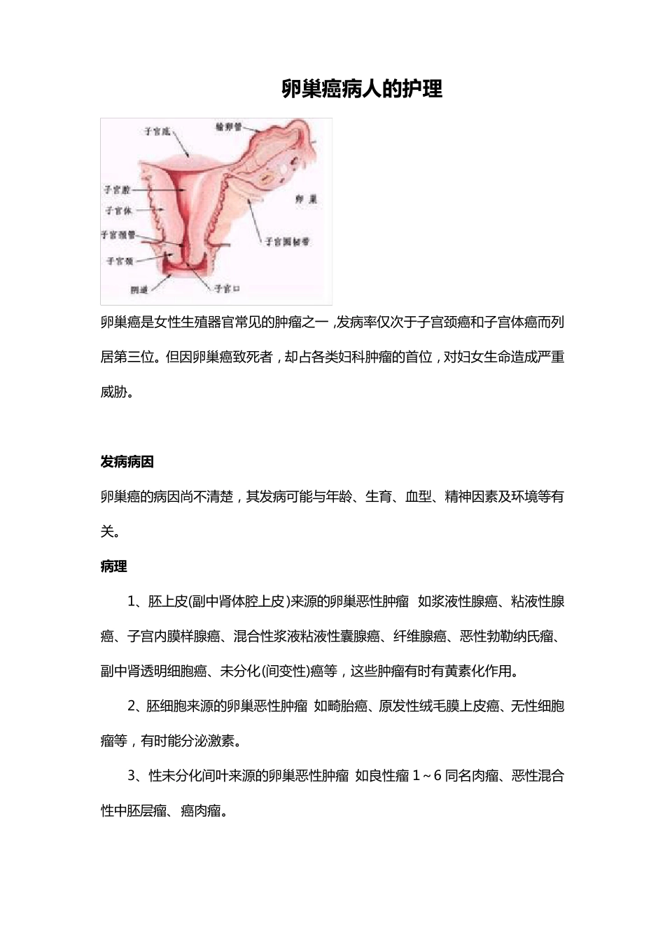 卵巢癌病人的护理_第1页