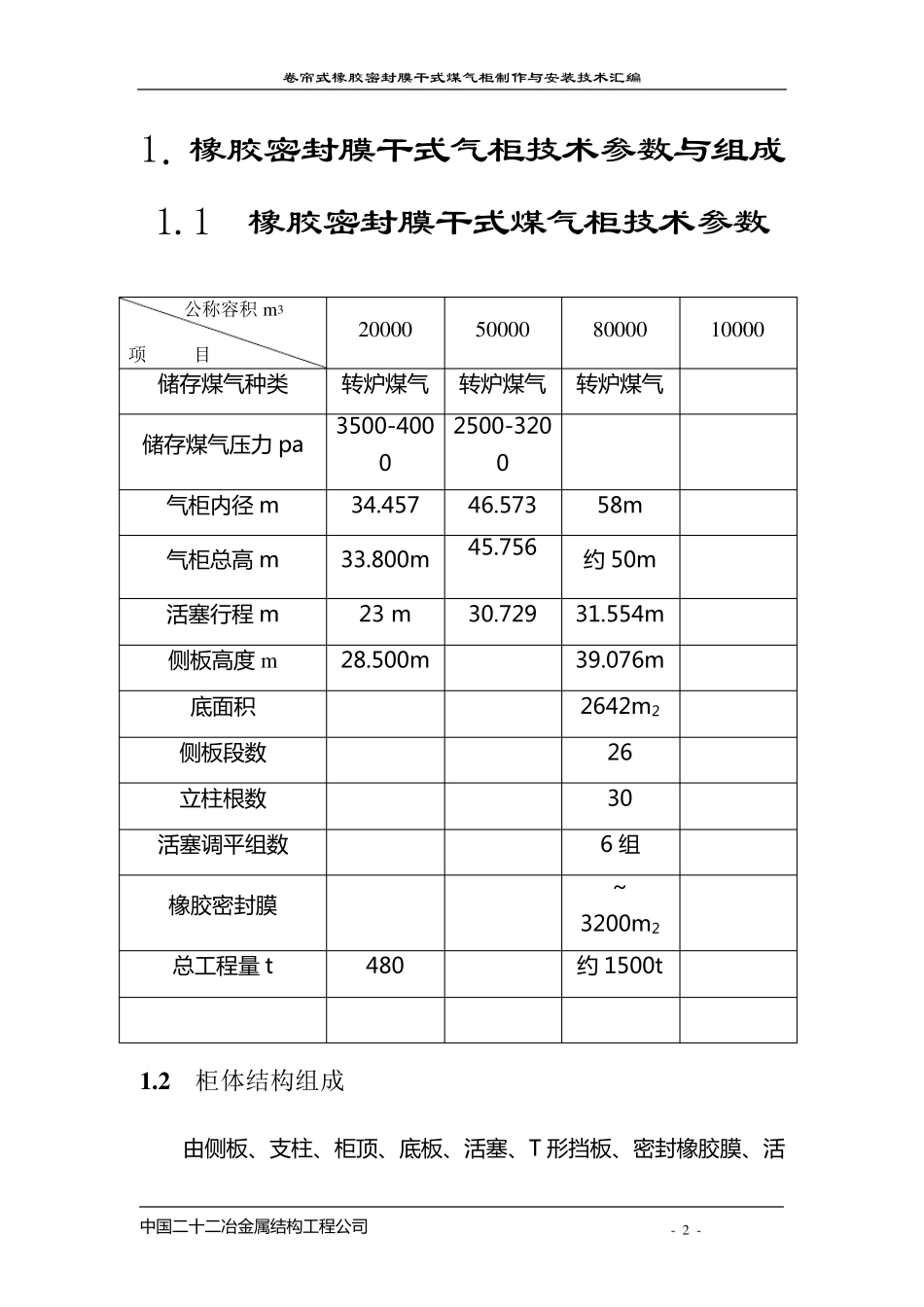 卷帘式橡胶密封干式煤气柜制作与安装技术汇编_第2页