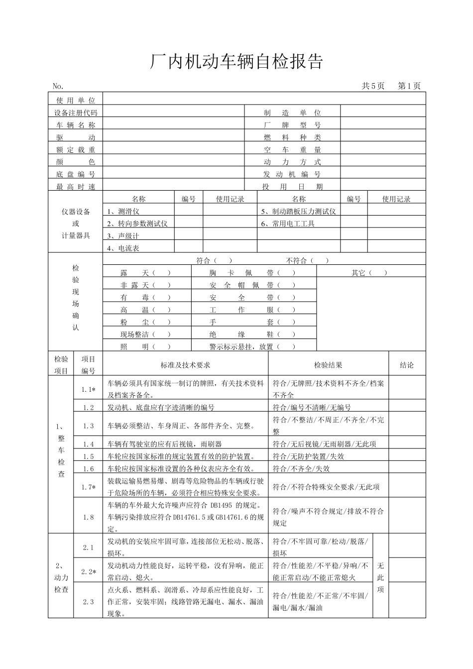 厂内机动车辆自检报告_第3页