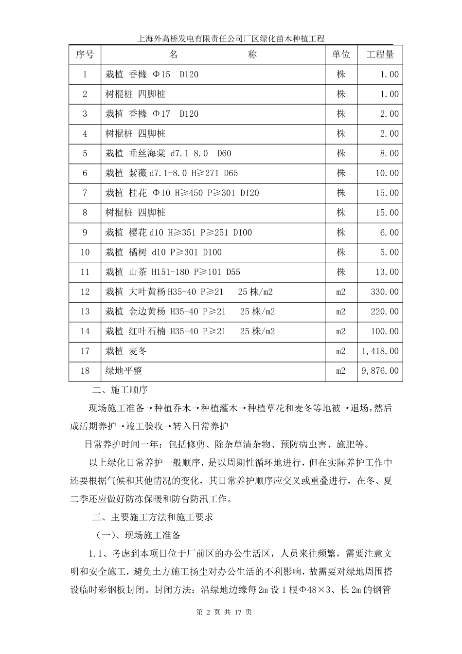 厂区绿化苗木种植施工方案_第2页