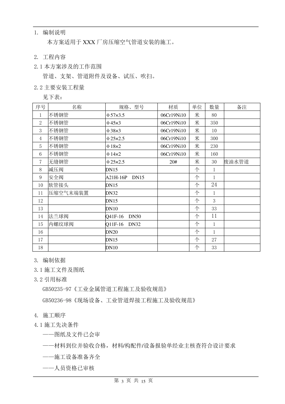 厂房压缩空气管道安装工程施工方案_第3页