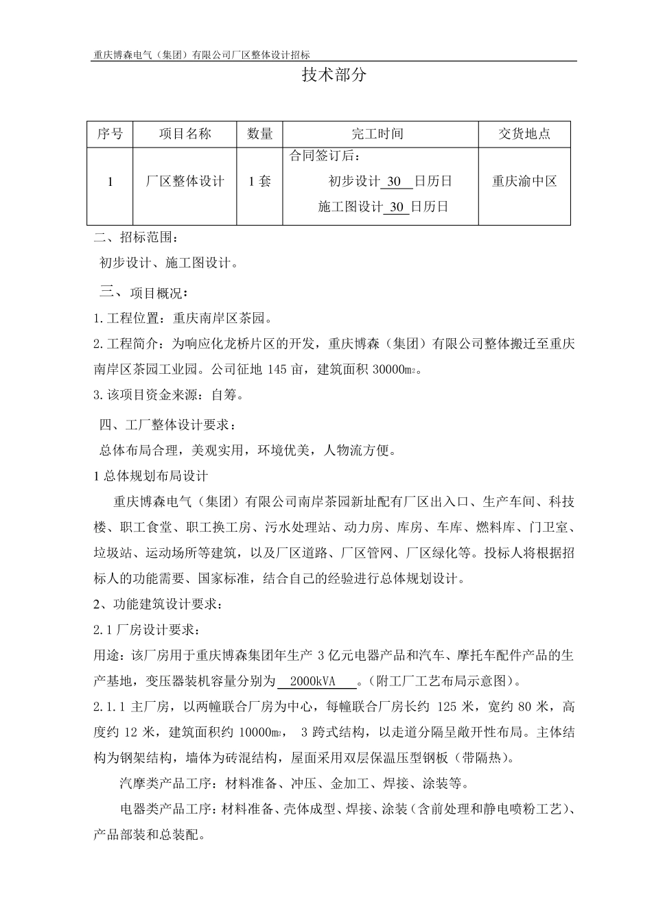 厂房设计招标书模版_第1页