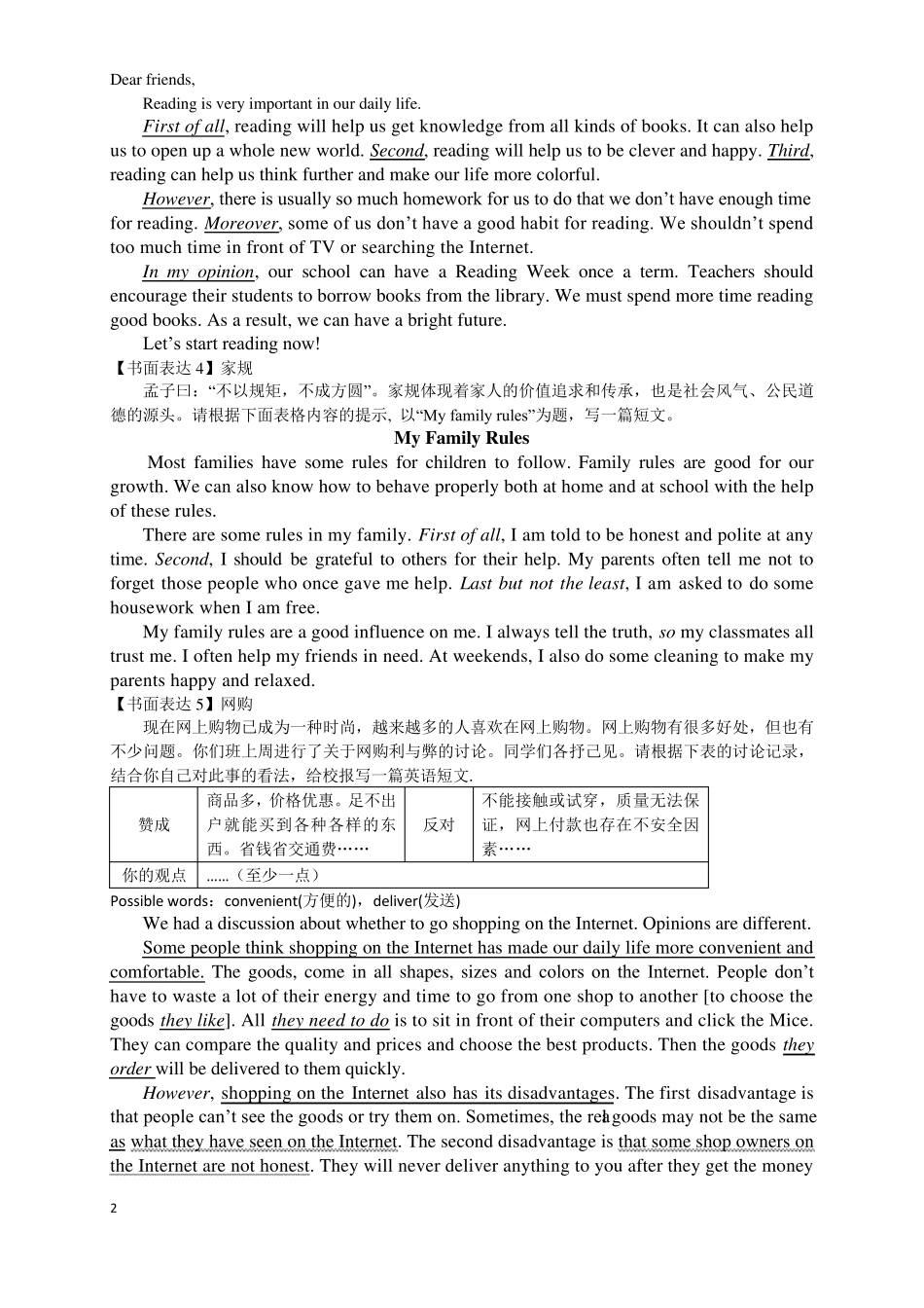 历年中考英语作文满分_第2页