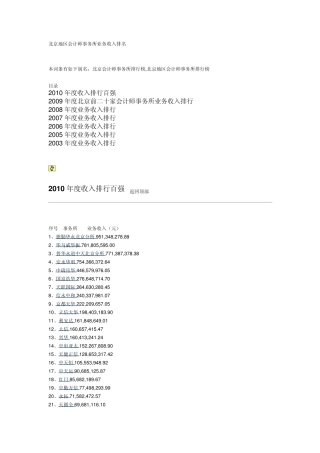 历年北京会计师事务所排名