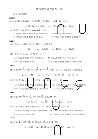 历年成考数学试题