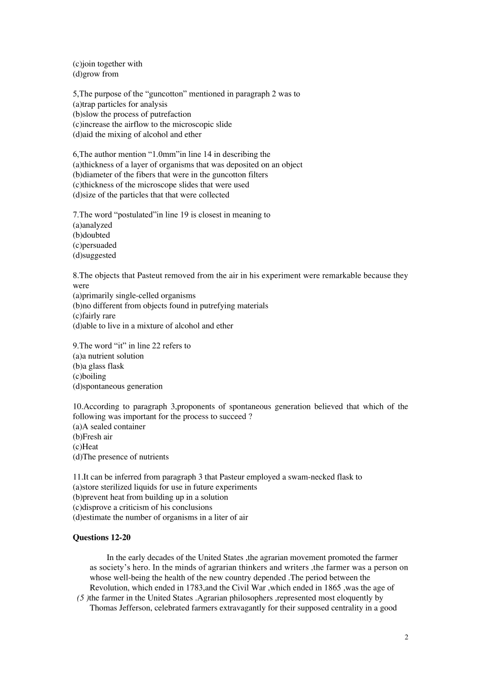 历年托福考试阅读真题汇总含答案_第2页