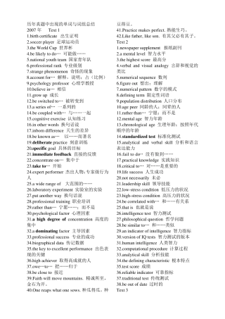 历年考研英语词组总结