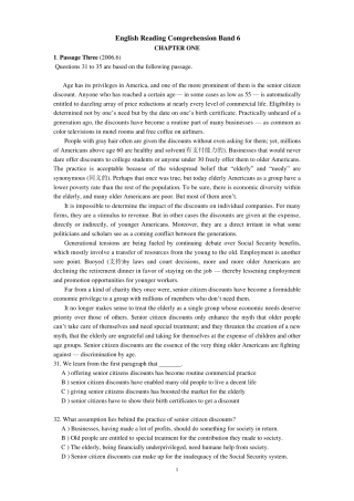 历年英语六级阅读真题整理