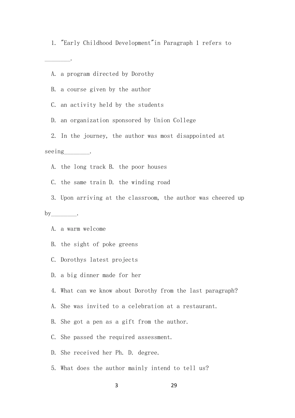 历年英语高考阅读理解真题_第3页