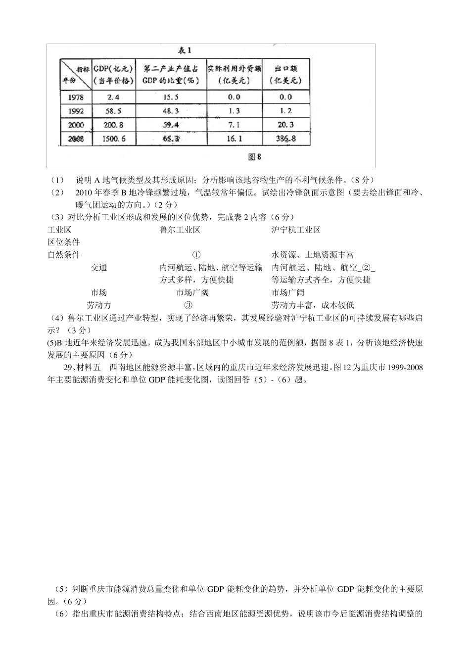 历年高考地理题_第3页
