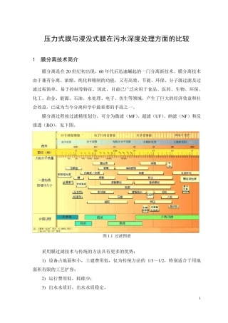 压力式膜与浸没式膜的比较