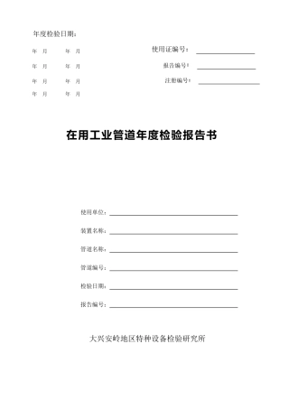 压力管道年度检查报告