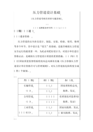 压力管道设计培训资料