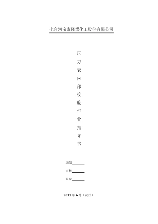 压力表内部校验指导书
