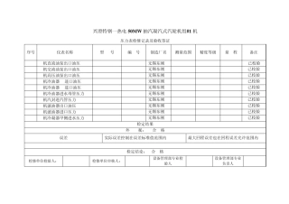 压力表校验检验记录